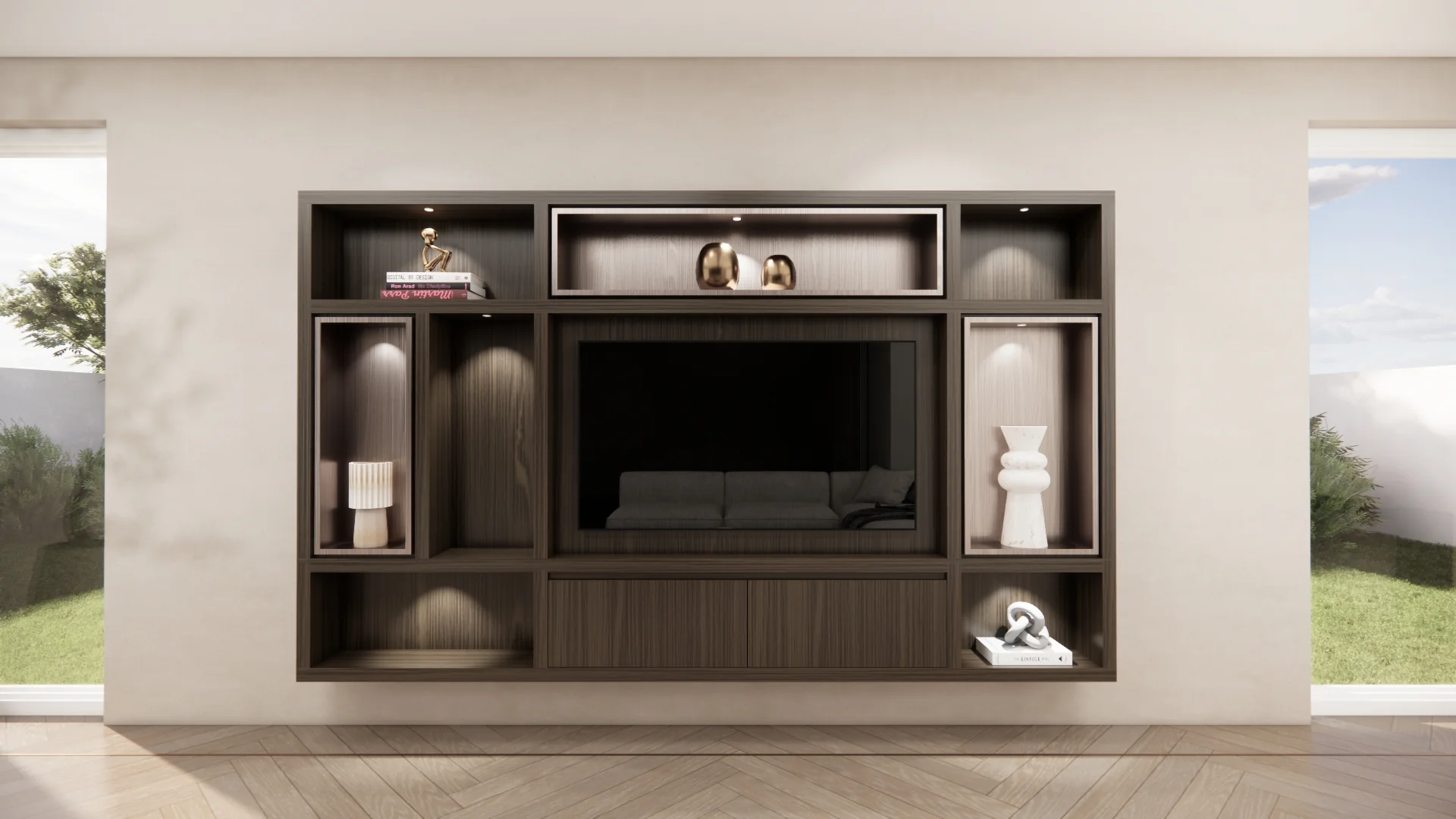 Cinewall Garda - Zwevend - Eiken - 2 kleppen - 300 cm - Image 3