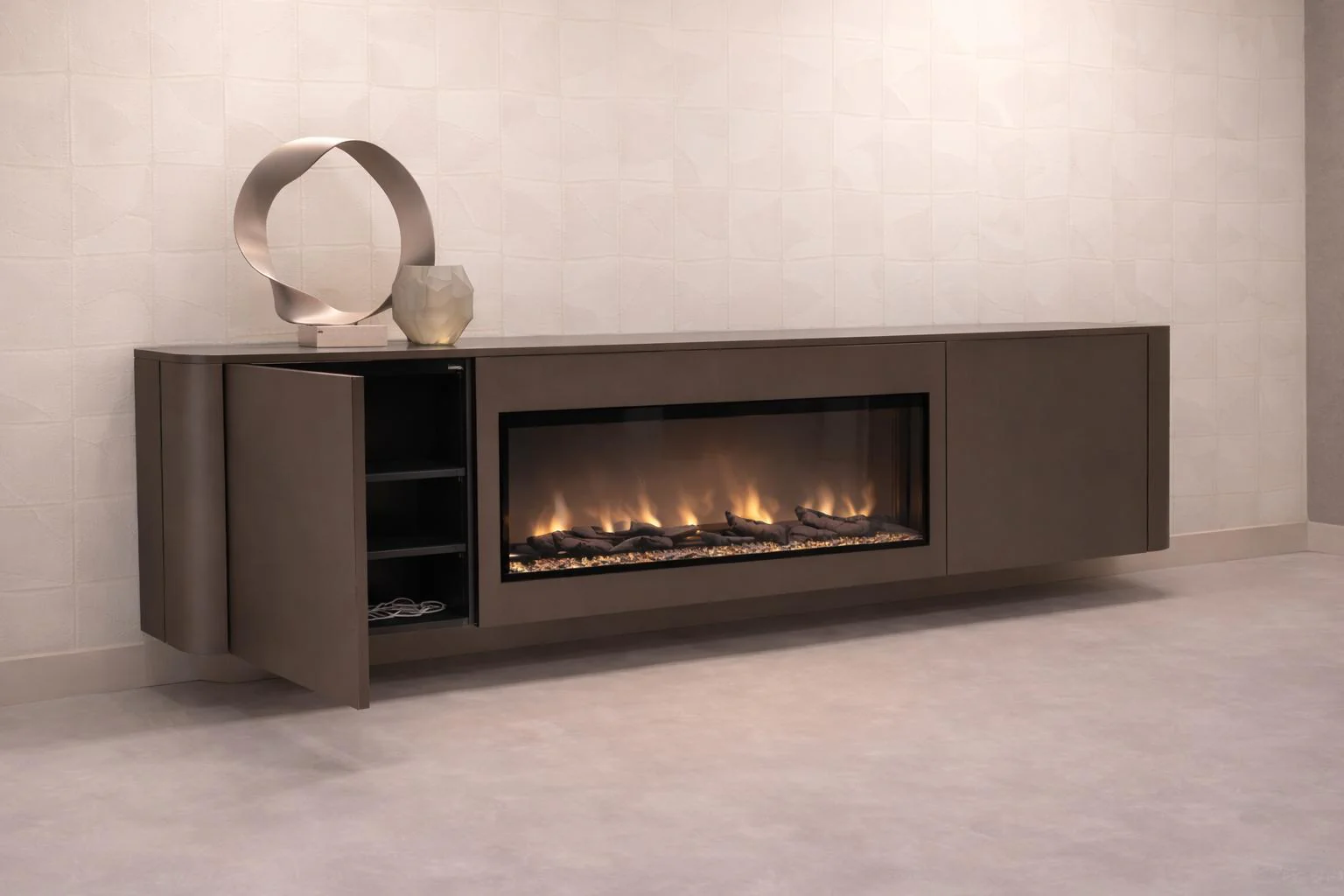 DRESSOIR RUNA - MDF - 2 DEUREN - ELEKTRISCHE HAARD - Image 4