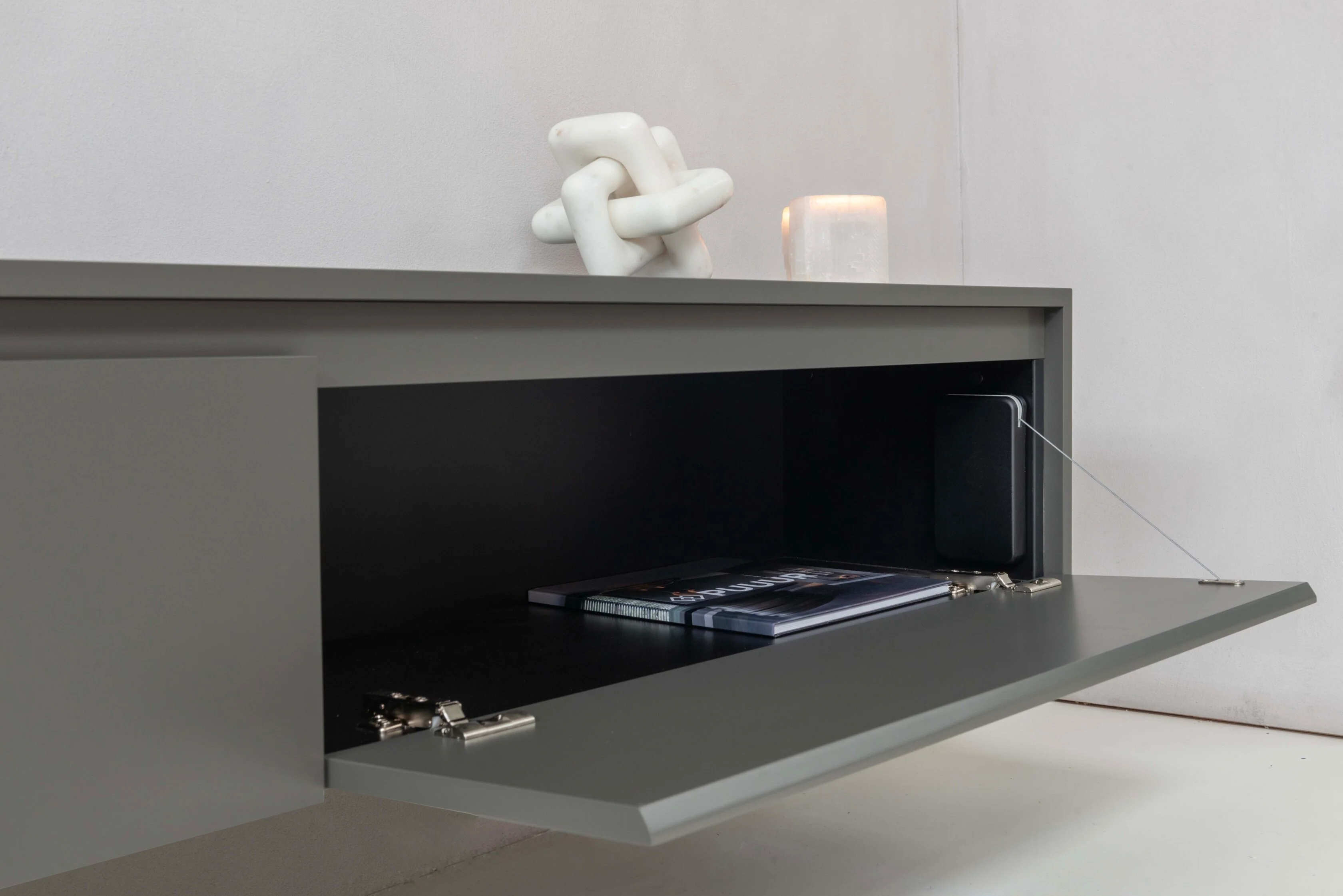 TV-meubel Mason - Zwevend - MDF - 2 kleppen - Image 6