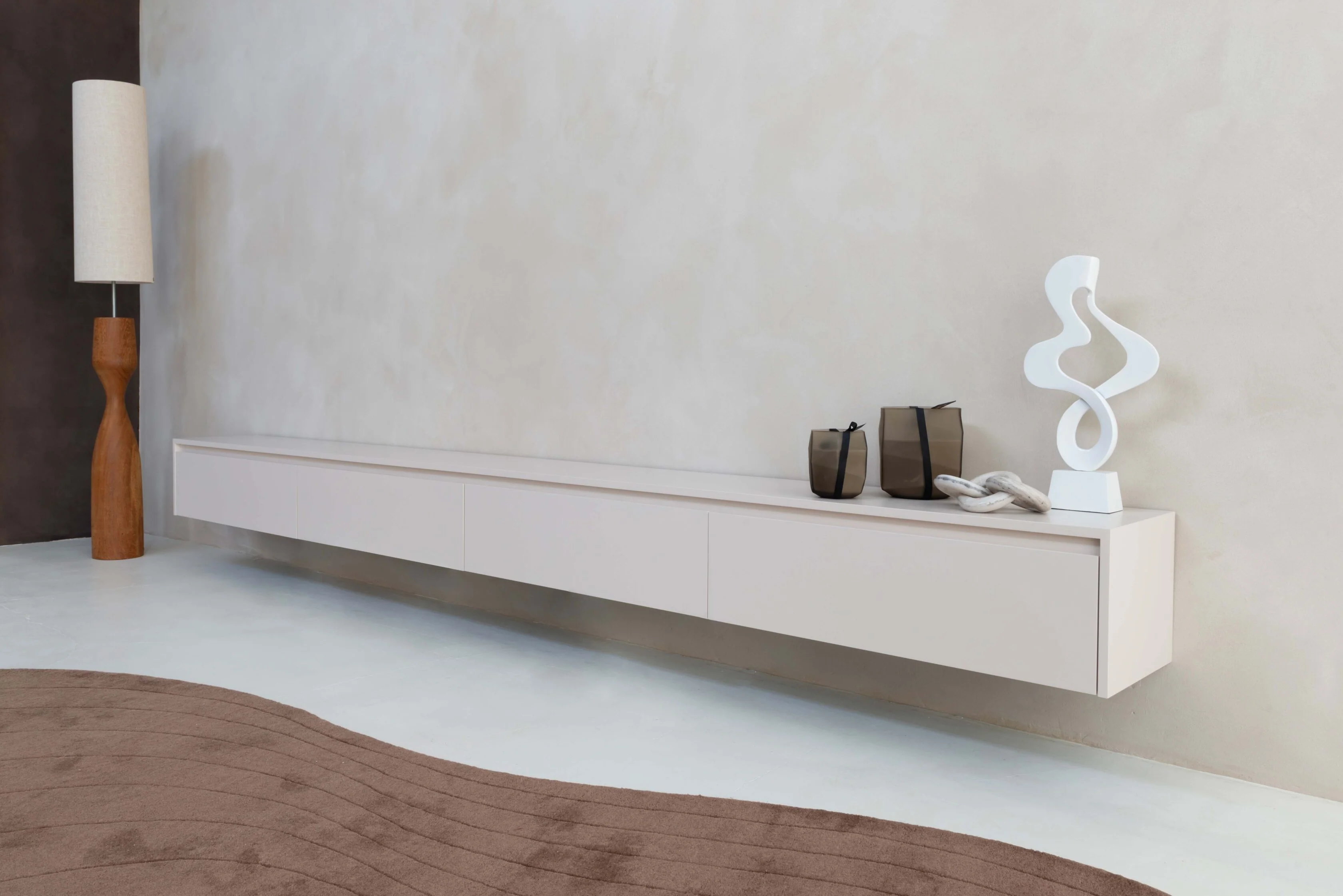 TV-meubel Mason - Zwevend - MDF - 4 kleppen - Image 3