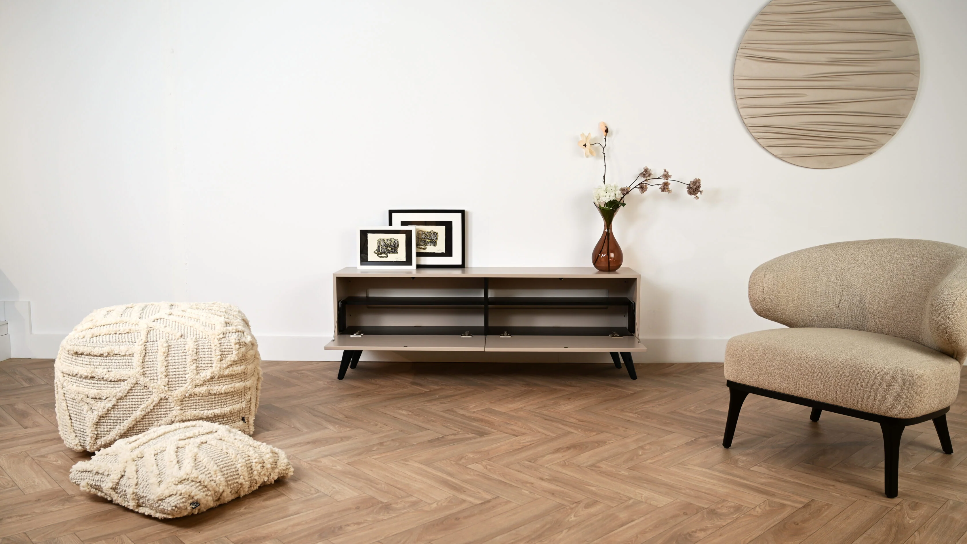 Tv-meubel Johnson - Staand - MDF - 2 kleppen - Image 4