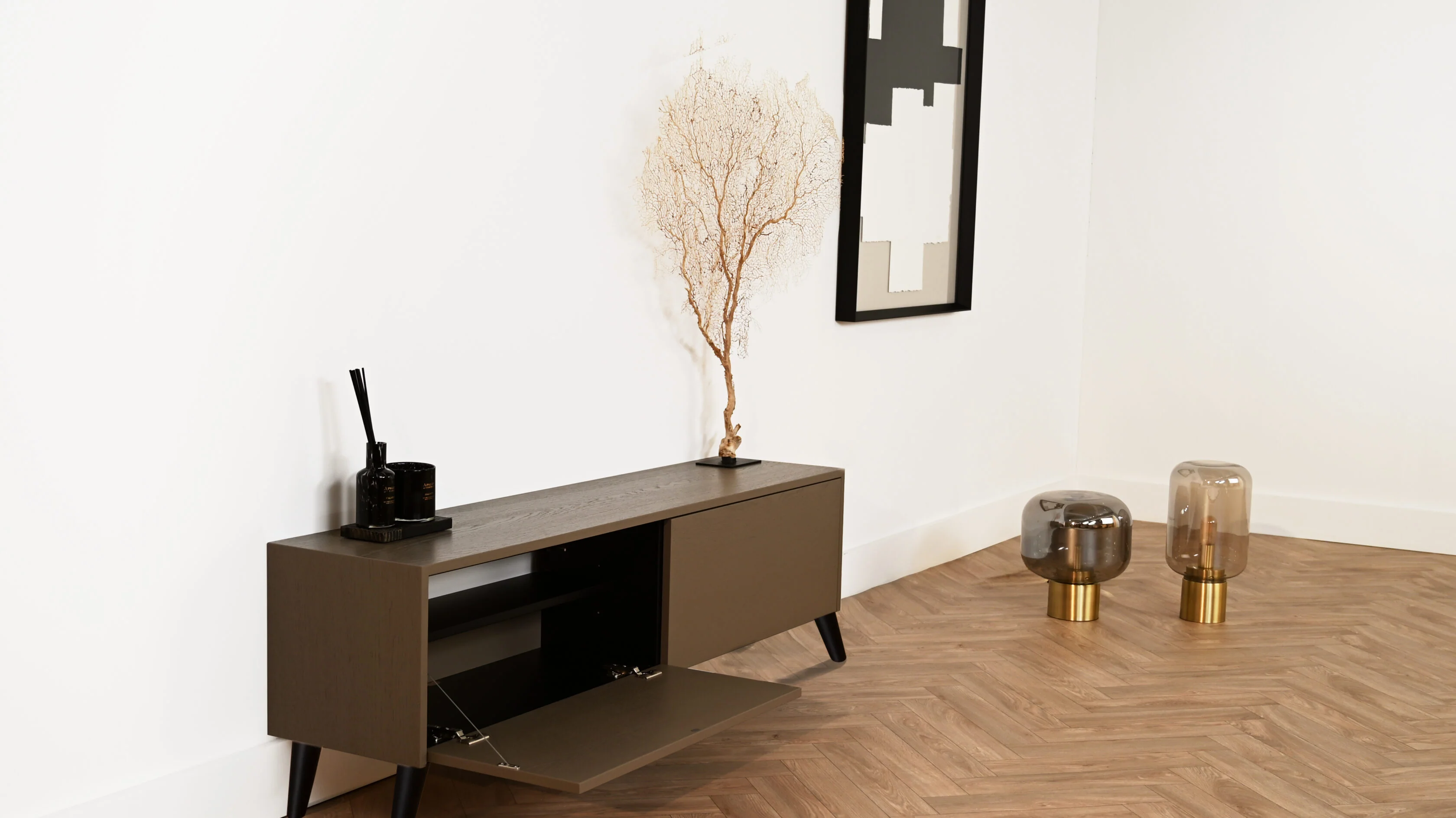 TV-meubel Johnson - Staand -  Eiken - 2 kleppen - Image 4