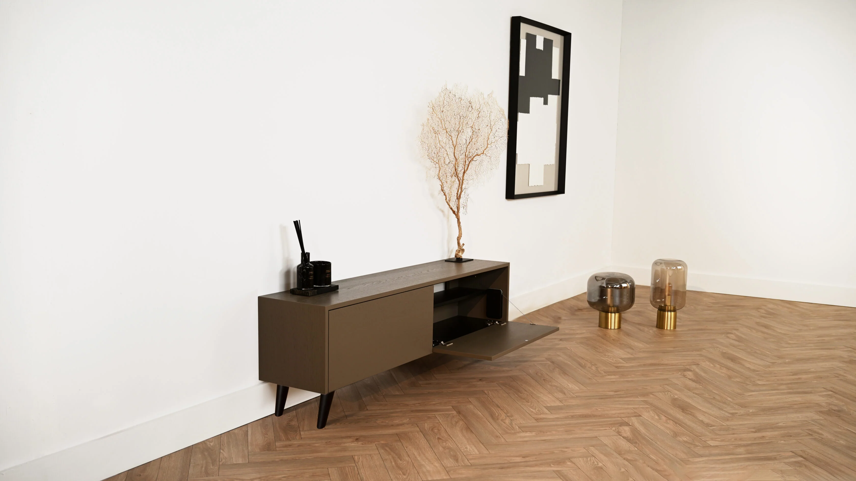 TV-meubel Johnson - Staand -  Eiken - 2 kleppen - Image 5