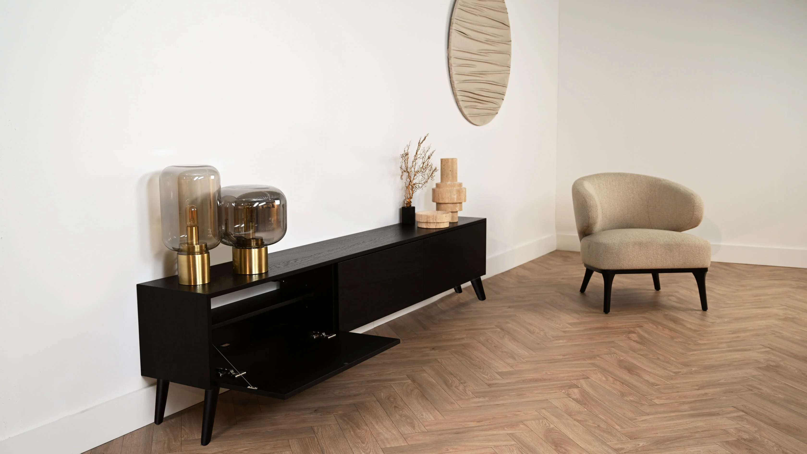 TV-meubel Johnson - Staand - Eiken - 3 kleppen - Image 3