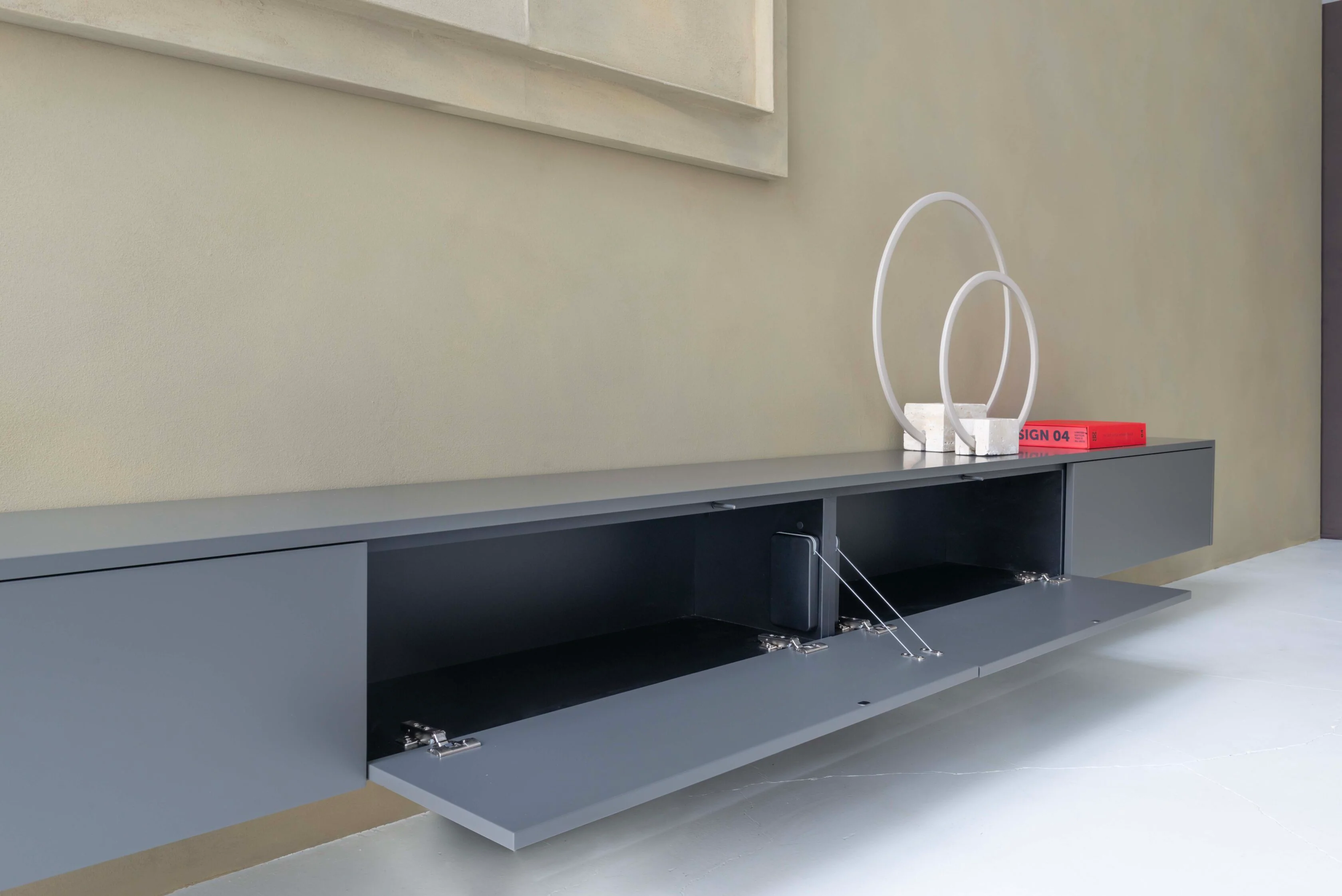 TV-meubel Johnson - Zwevend - MDF - 4 kleppen - Image 5