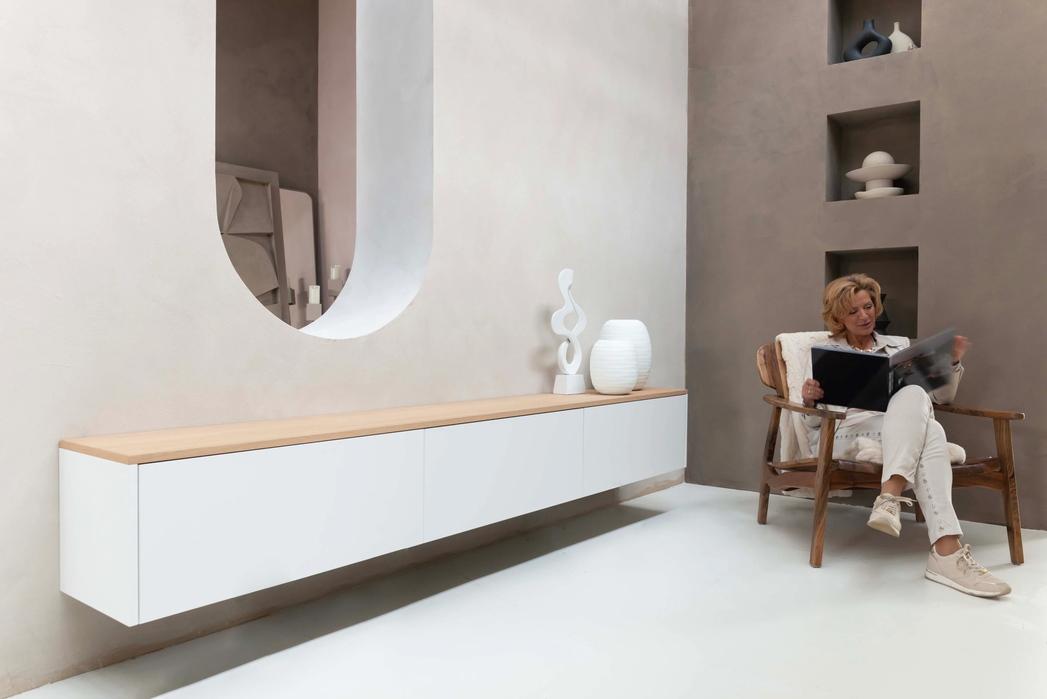 TV-meubel Johnson - Zwevend - MDF - 3 kleppen - Image 3