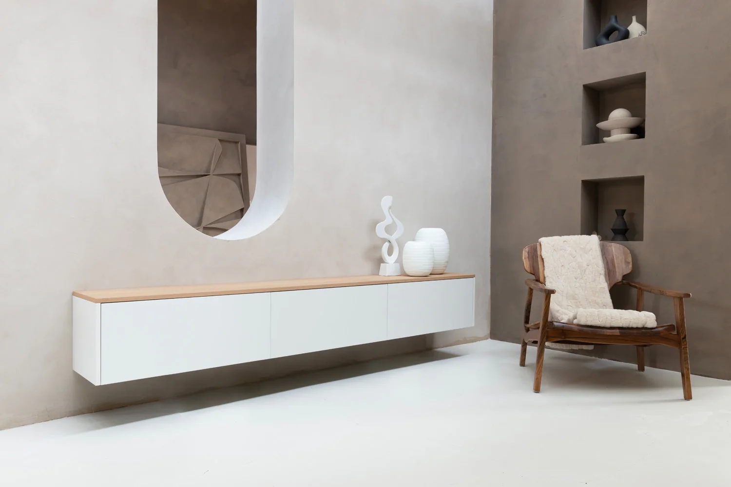 TV-meubel Johnson - Zwevend - MDF - 3 kleppen - Image 5