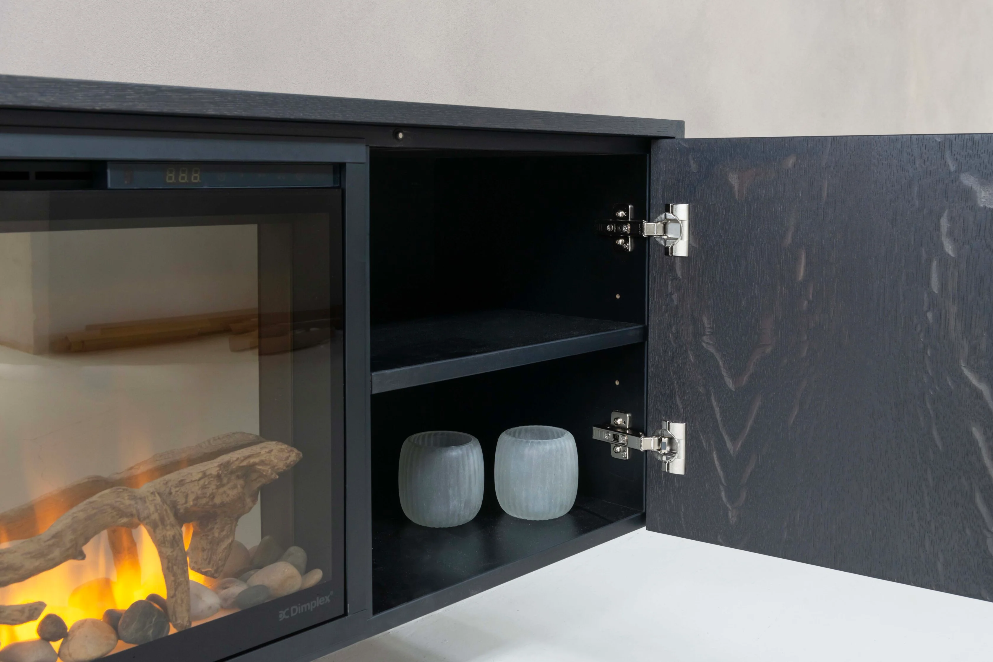 TV-meubel Johnson - Zwevend - Eiken- 2 deuren - Elektrische haard - 74 inch - Image 7