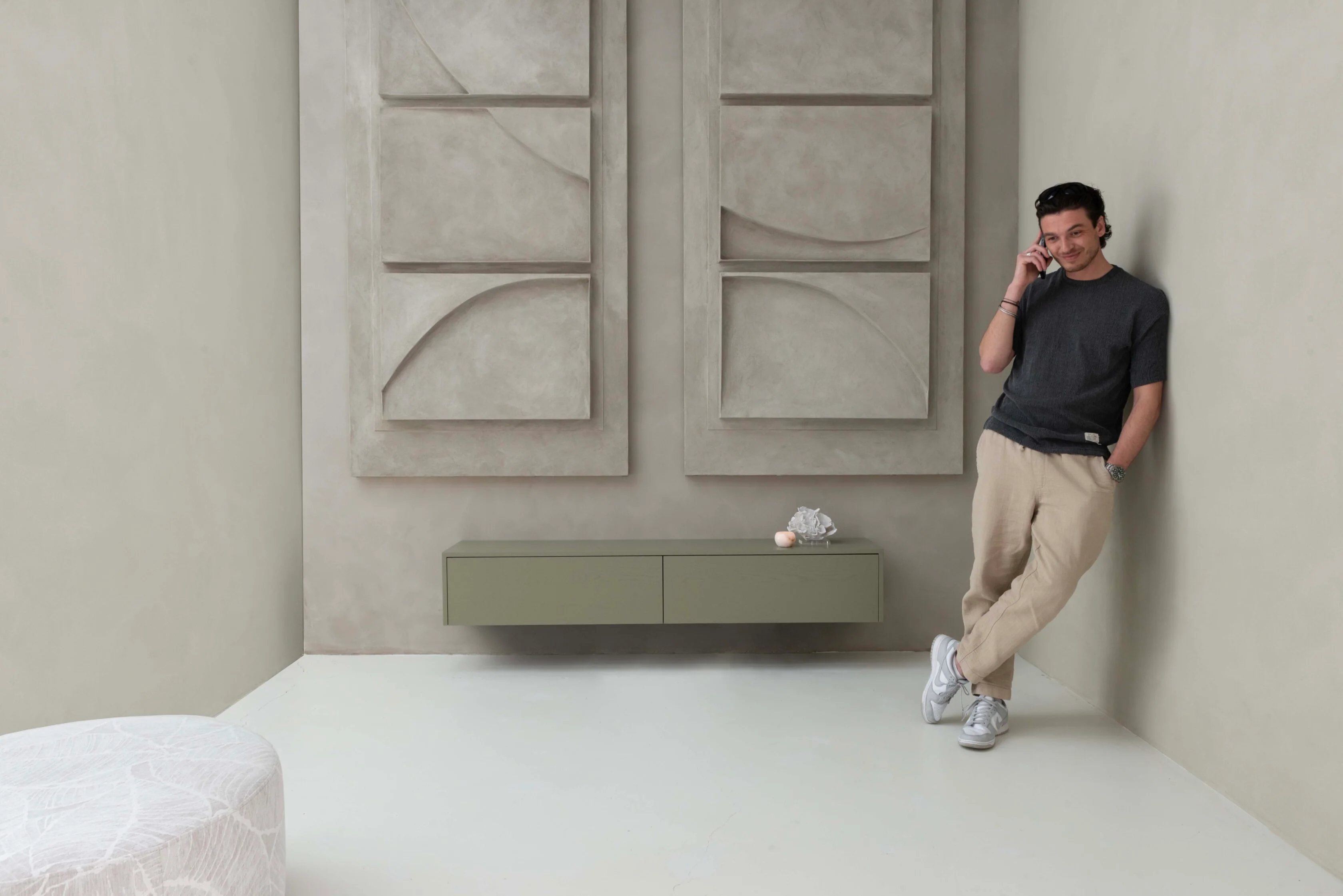 TV-meubel Johnson - Zwevend - Eiken - 2 kleppen - Image 3