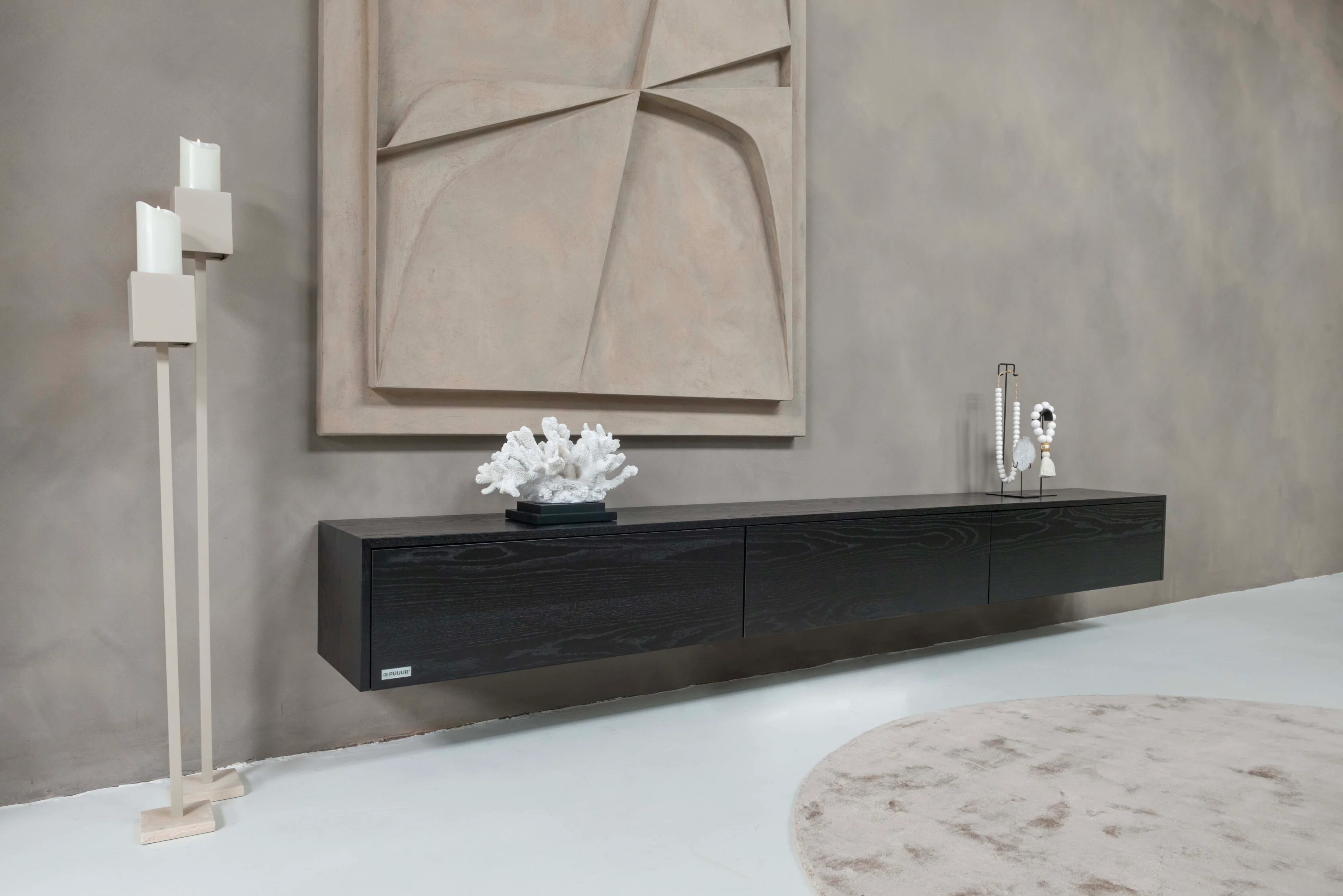 TV-meubel Johnson - Zwevend - Eiken - 3 kleppen - Image 3