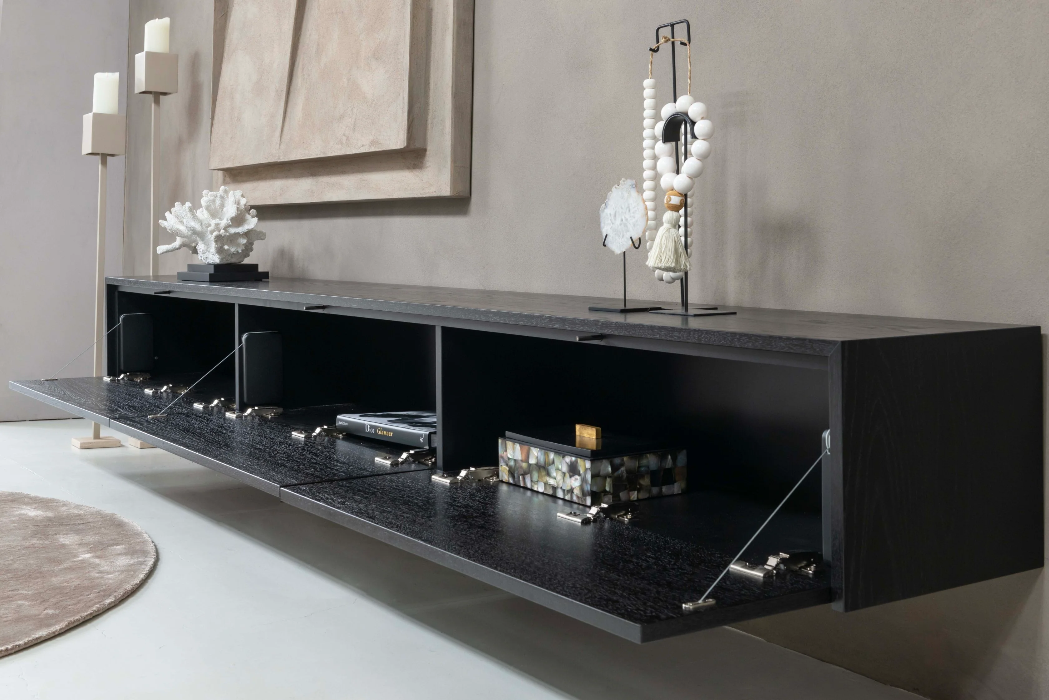 TV-meubel Johnson - Zwevend - Eiken - 3 kleppen - Image 4