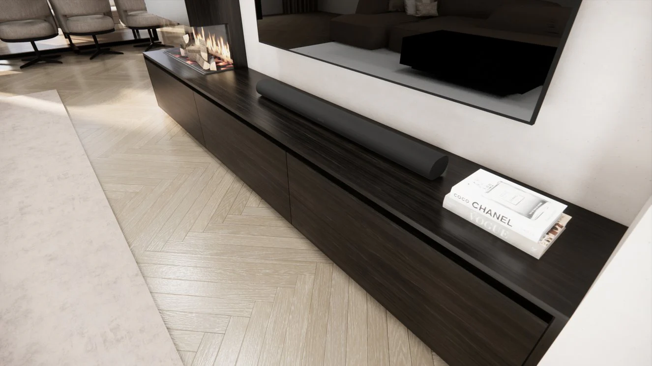 TV-meubel Mason Classic - Eiken - 3 kleppen - Elektrische haard - Met koof - Image 10