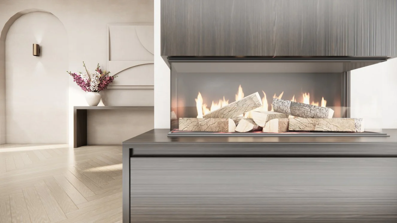 TV-meubel Mason Classic - Eiken - 3 kleppen - Elektrische haard - Met koof - Image 13