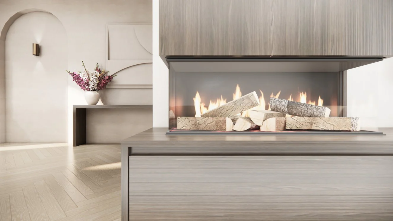 TV-meubel Mason Classic - Eiken - 3 kleppen - Elektrische haard - Met koof - Image 17