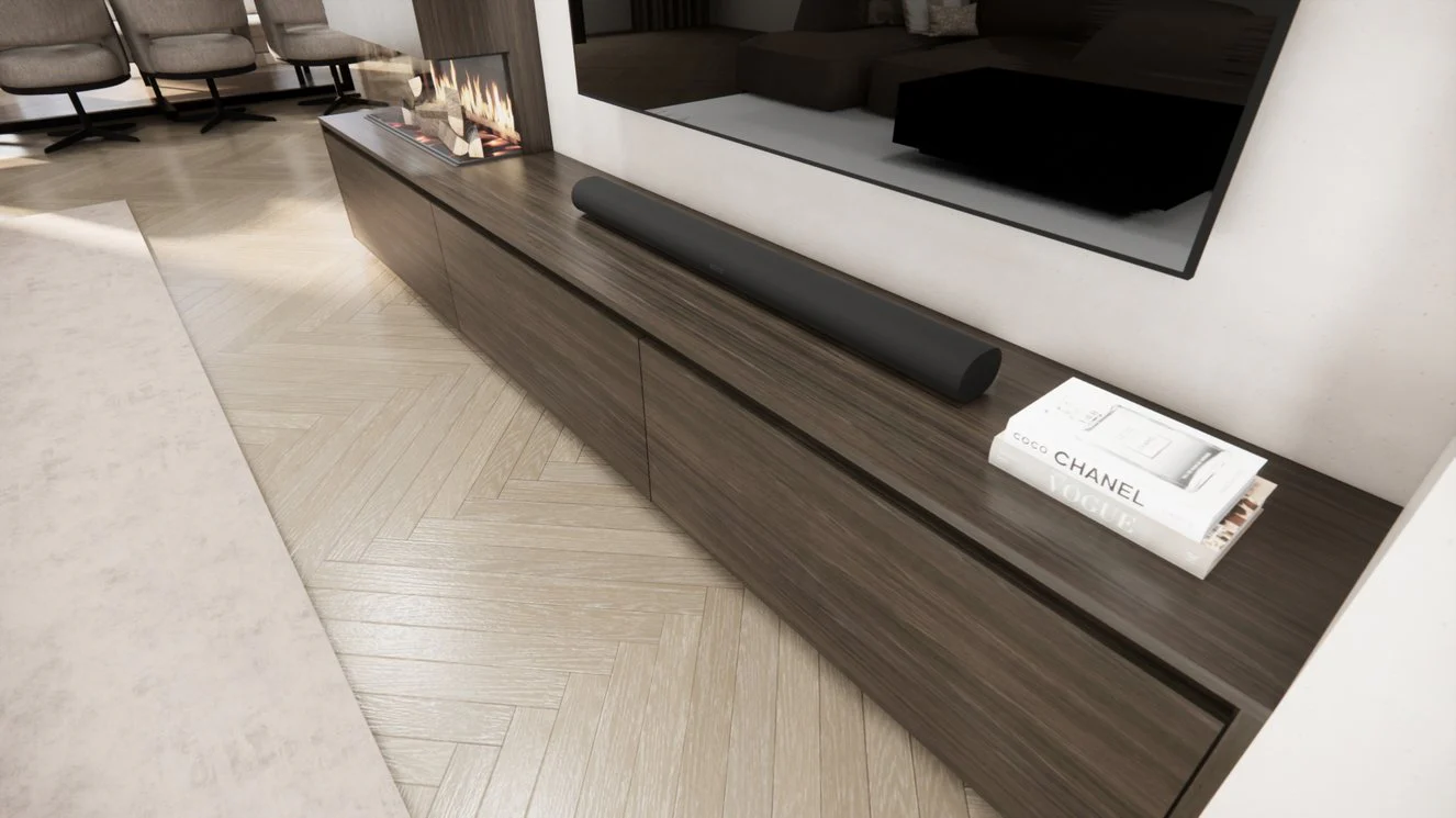 TV-meubel Mason Classic - Eiken - 3 kleppen - Elektrische haard - Met koof - Image 19