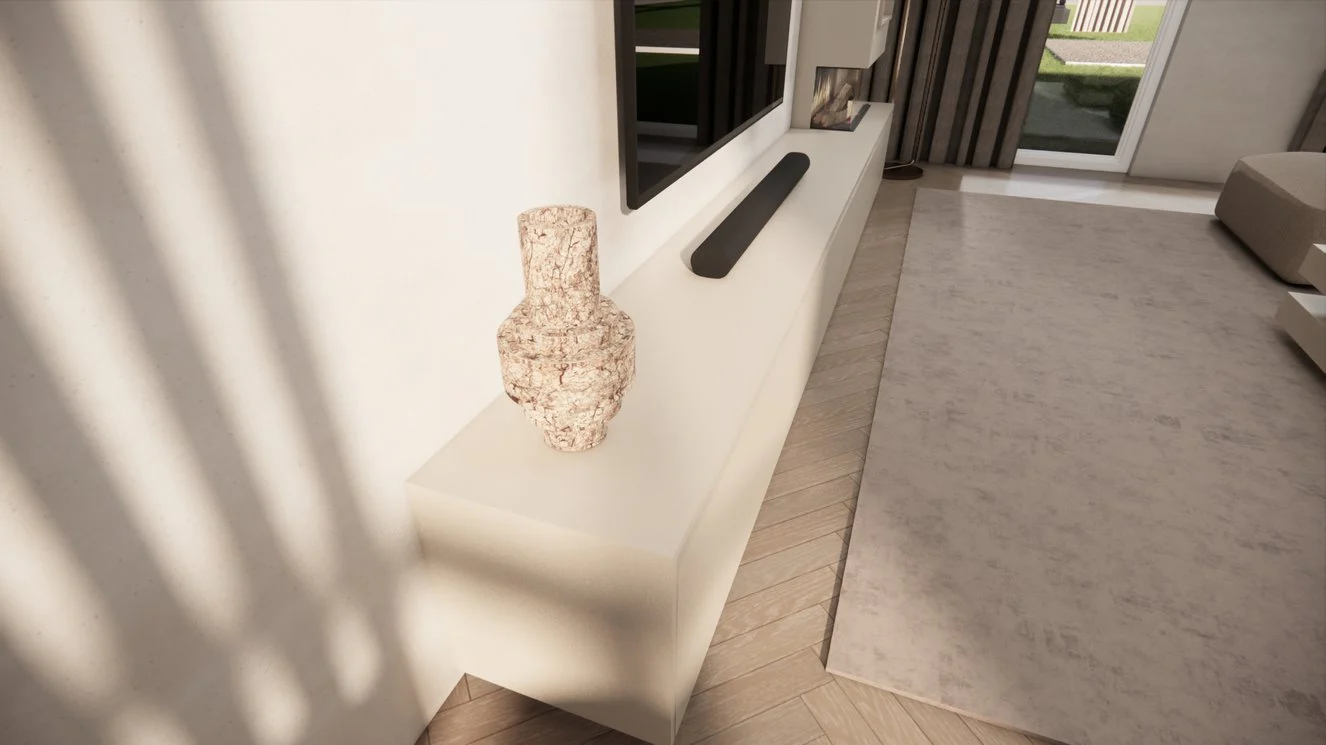 TV-meubel Mason Excellent - Eiken - 4 kleppen - Elektrische haard - Met koof - Image 8