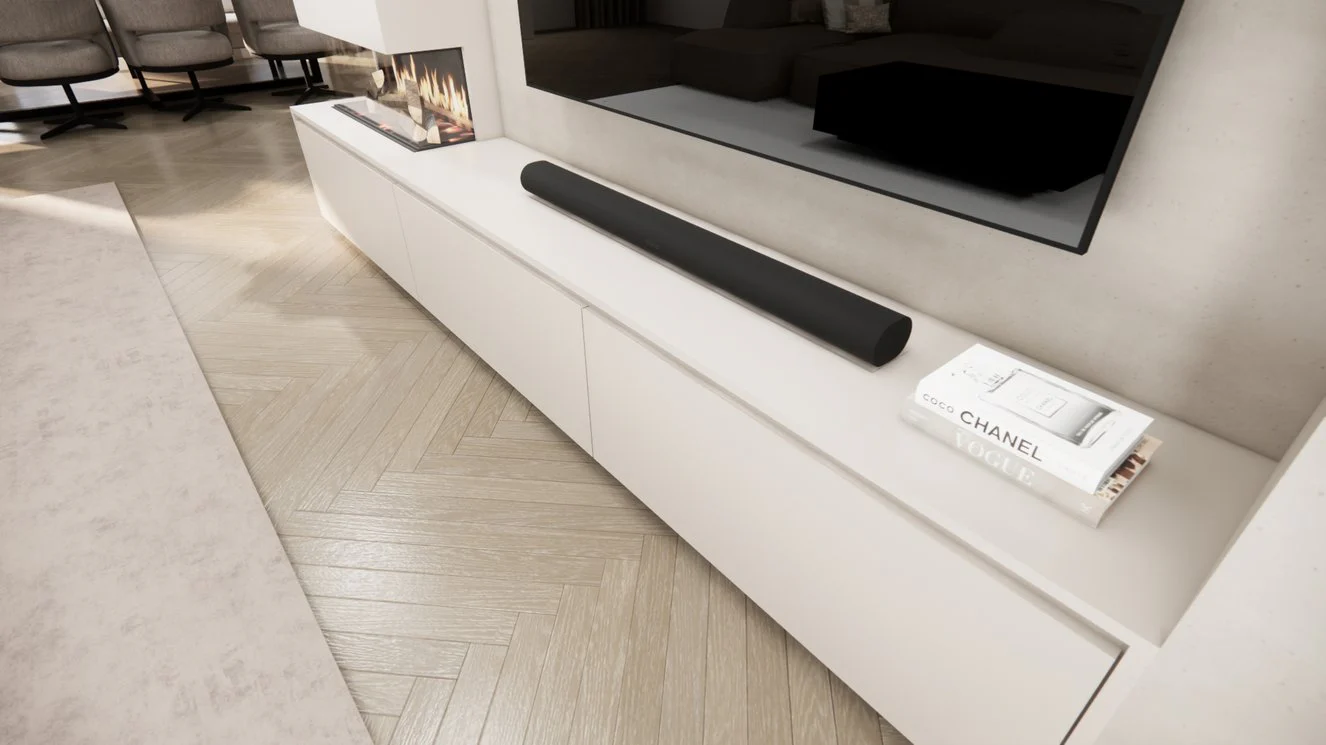 TV-meubel Mason Grand - Eiken - 3 kleppen - Elektrische haard - Met koof - Image 13