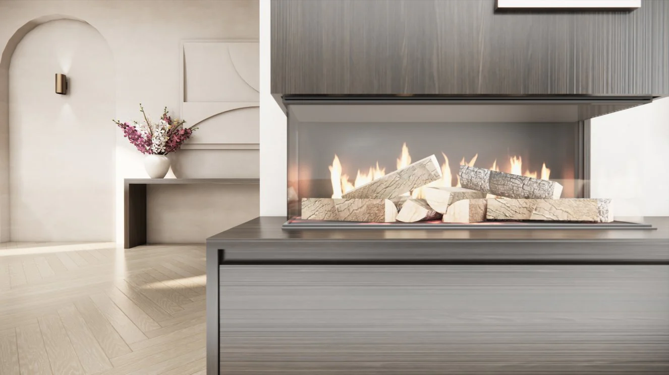 TV-meubel Mason Majestic - Eiken - 3 kleppen - Elektrische haard - Met koof - Image 13