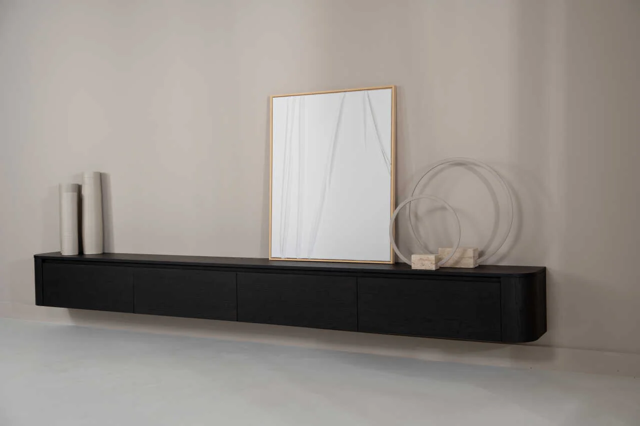 TV-meubel Runa - Zwevend - Eiken - 4 kleppen - Image 3