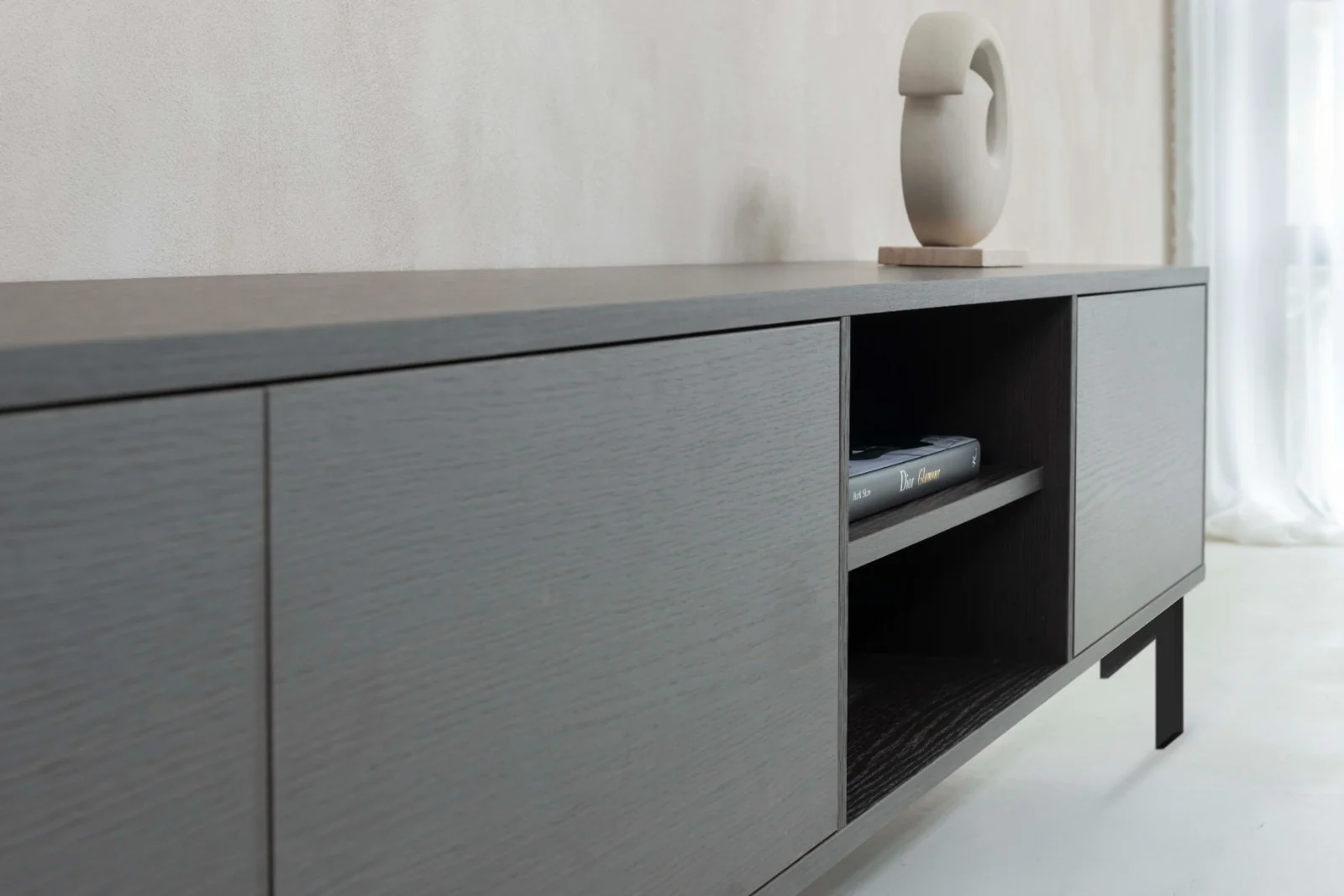 TV-meubel Stephan - Staand - Melamine - 3 kleppen - Open vak - Image 3