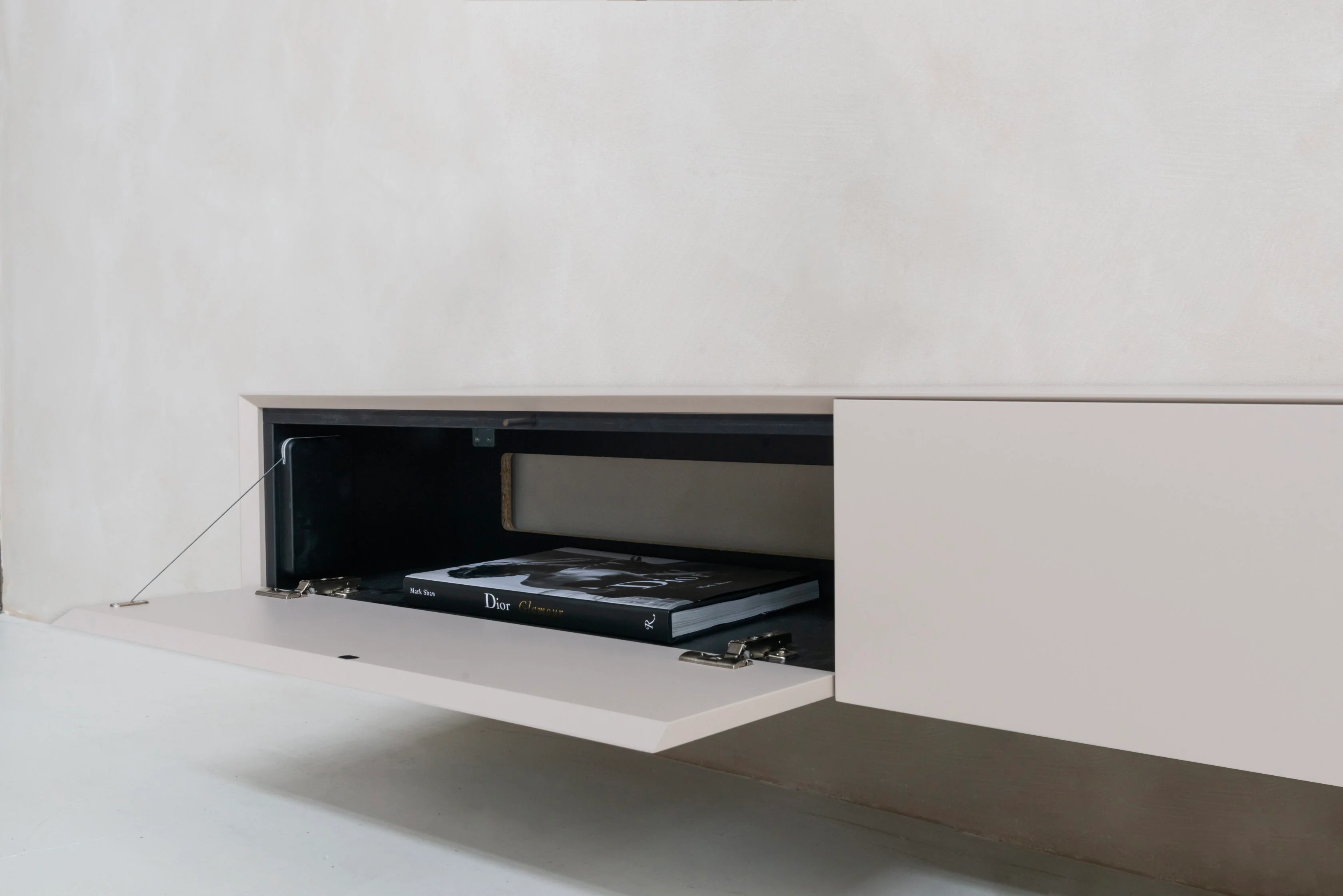 TV-meubel Zyan - Zwevend - MDF - 3 kleppen - Open vak - Image 8