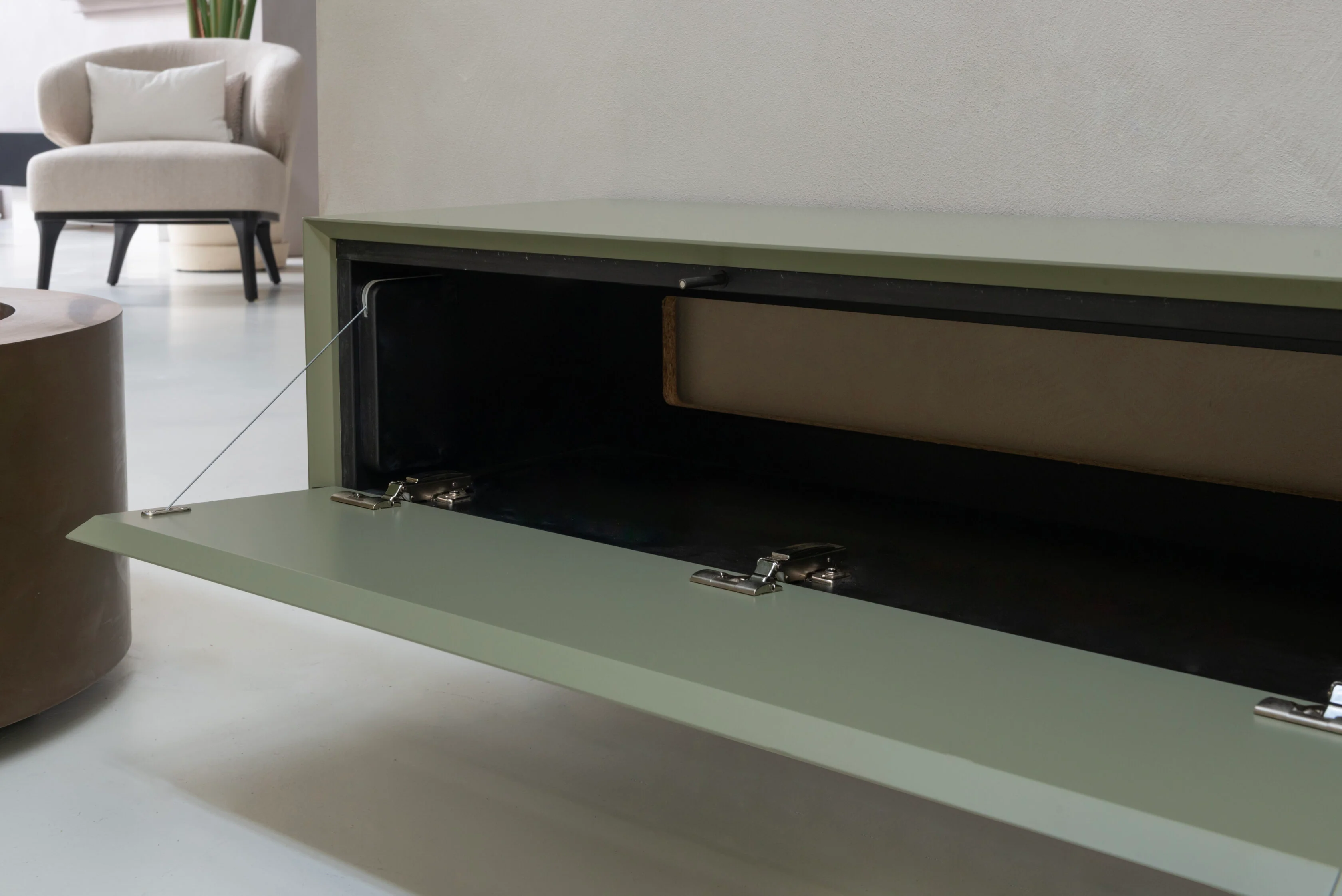 TV-meubel Zyan - Zwevend - MDF - 2 kleppen - Open vak - Image 5