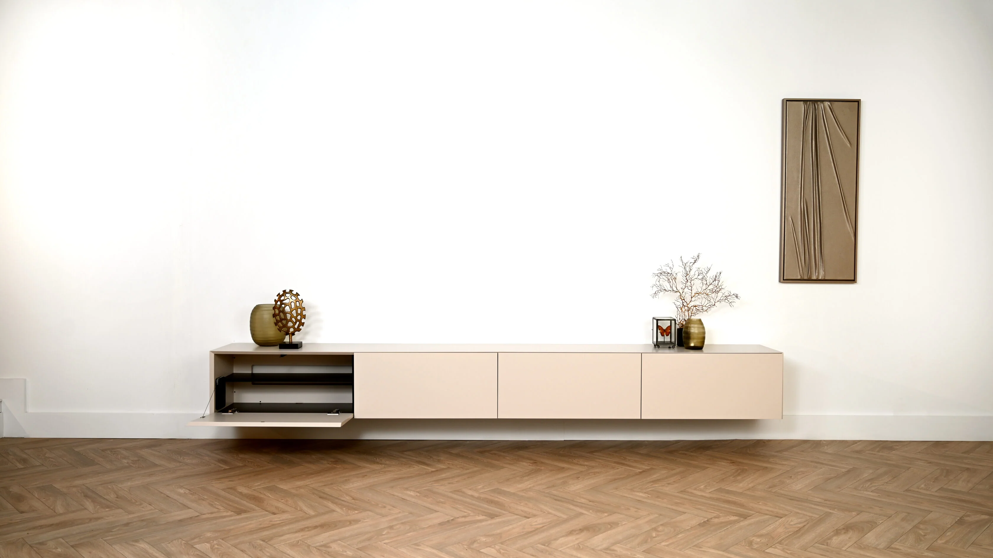 TV-meubel Zyan - Zwevend -  MDF - 4 kleppen - Image 3