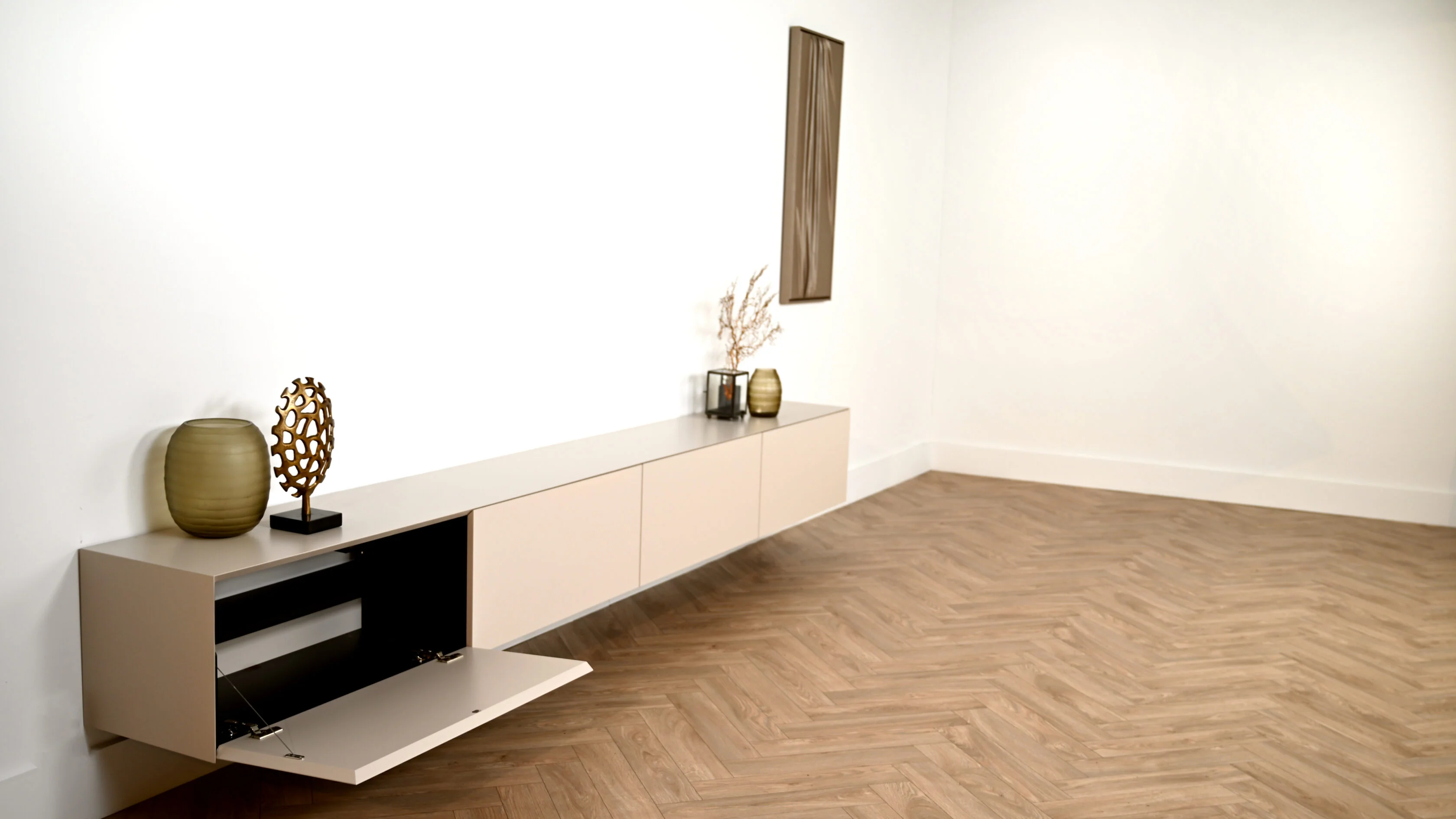 TV-meubel Zyan - Zwevend -  MDF - 4 kleppen - Image 5