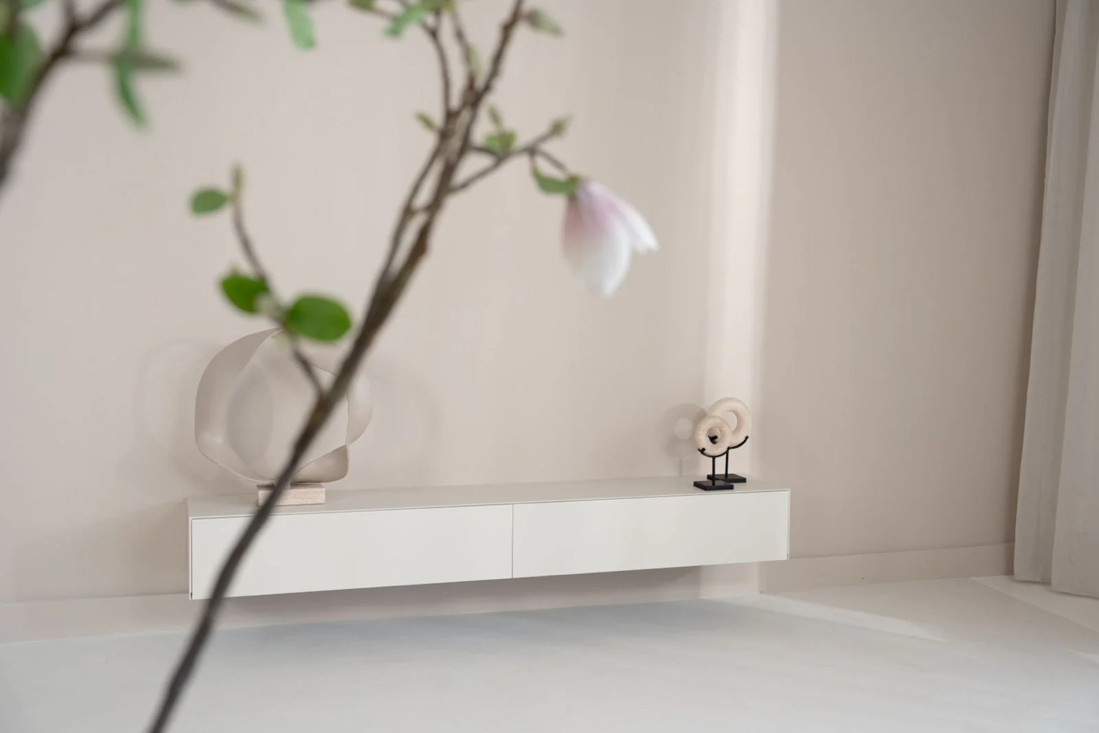 TV-meubel Zyan - Zwevend - MDF - 2 kleppen - Image 6